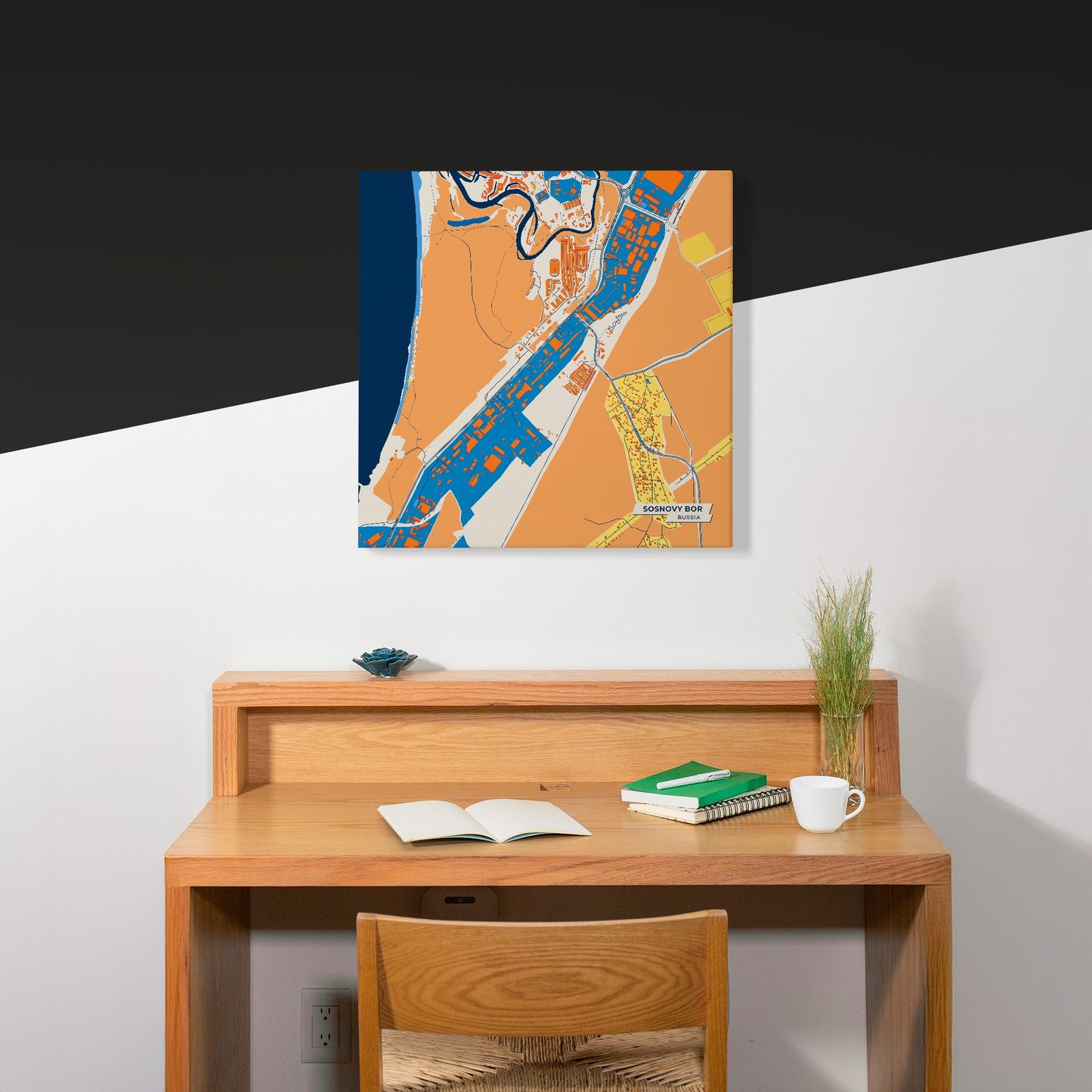 Сосновый Бор Russia Colorful City Map Canvas Print Scene