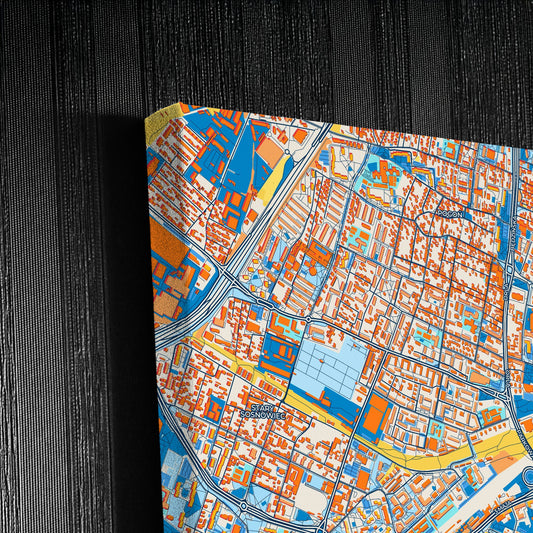 Sosnowiec Poland Colorful City Map Canvas Print Detail