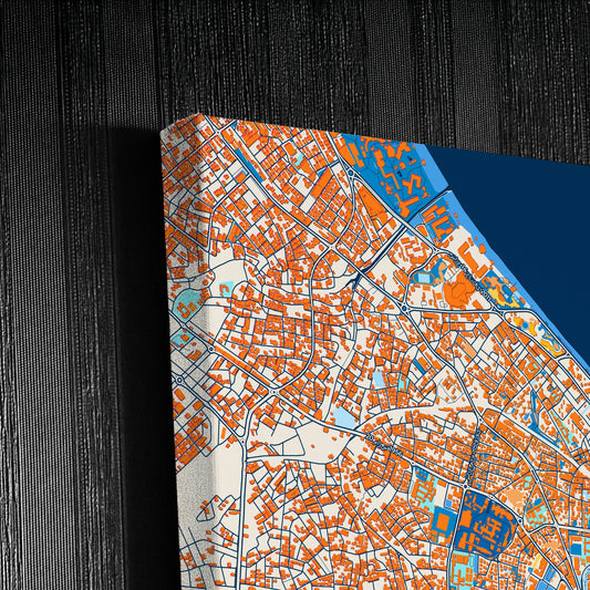 Sousse Tunisia Colorful City Map Canvas Print Detail