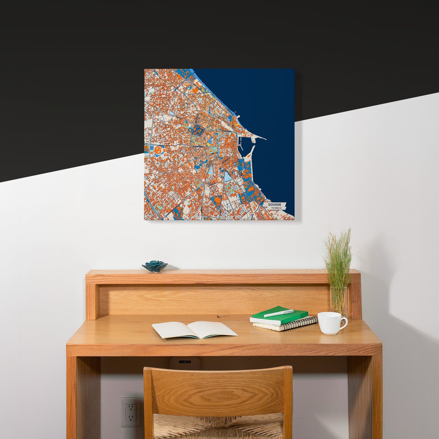 Sousse Tunisia Colorful City Map Canvas Print Scene