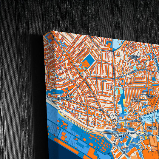 Southampton England Colorful City Map Canvas Print Detail
