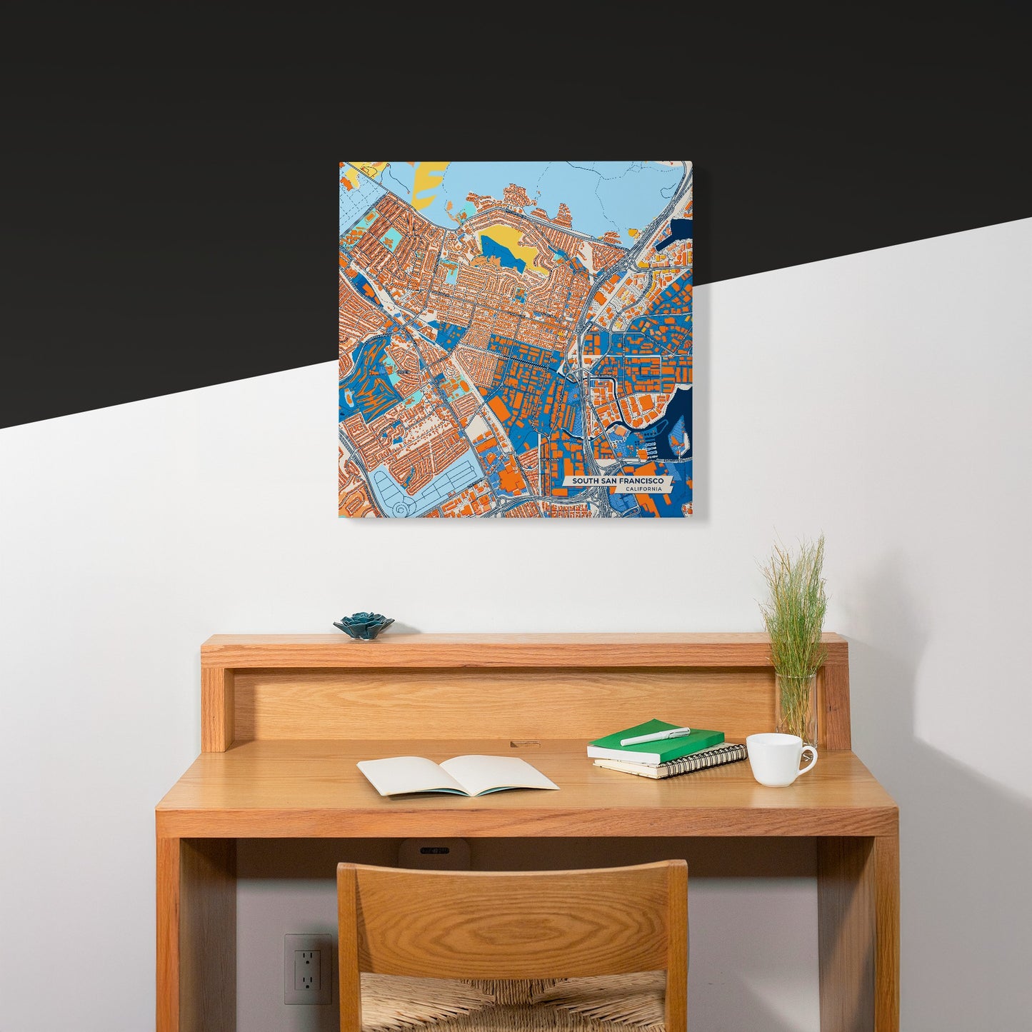 South San Francisco California Colorful City Map Canvas Print Scene