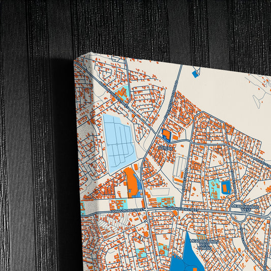 Soweto South Africa Colorful City Map Canvas Print Detail