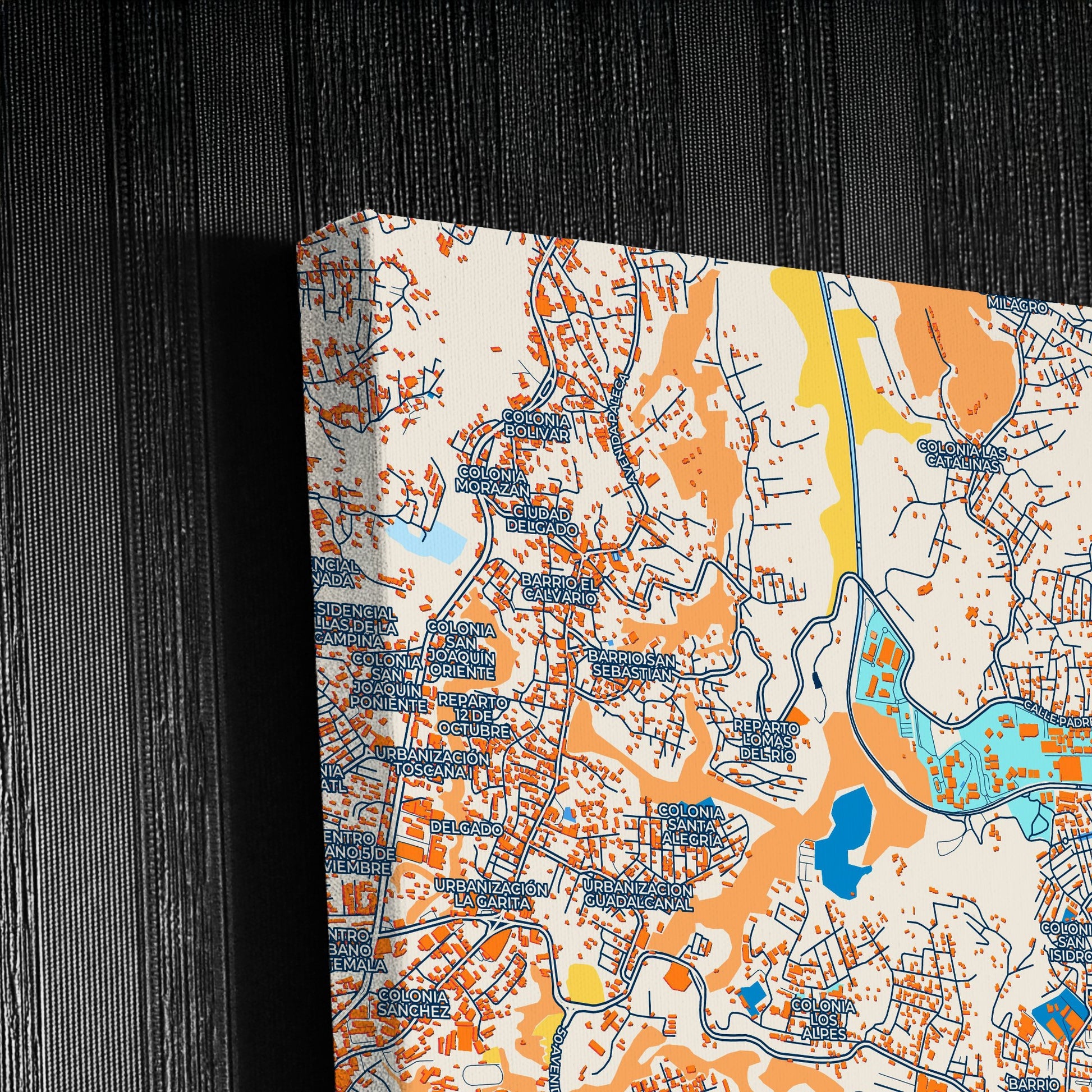 Soyapango El Salvador Colorful City Map Canvas Print Detail