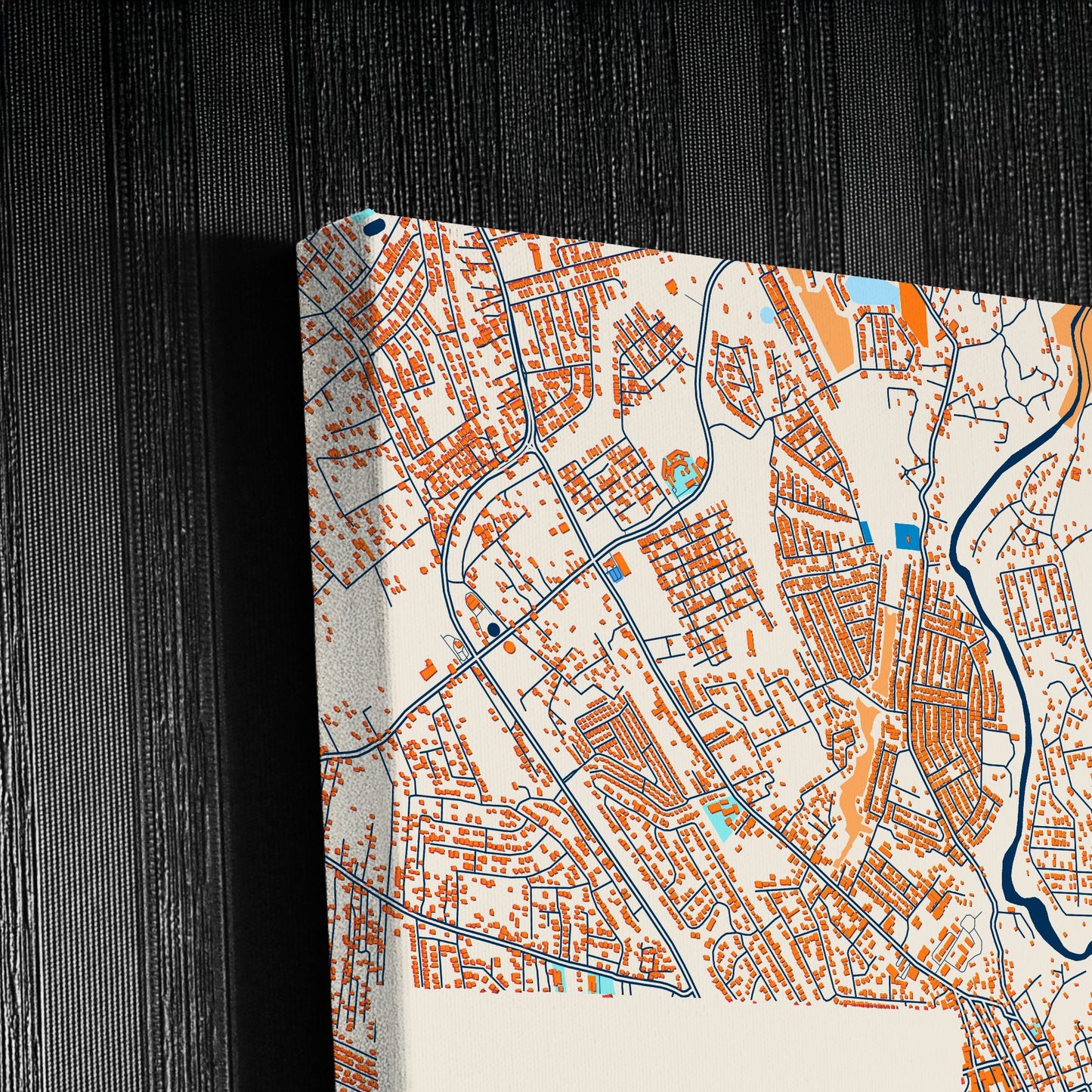 Spanish Town Jamaica Colorful City Map Canvas Print Detail