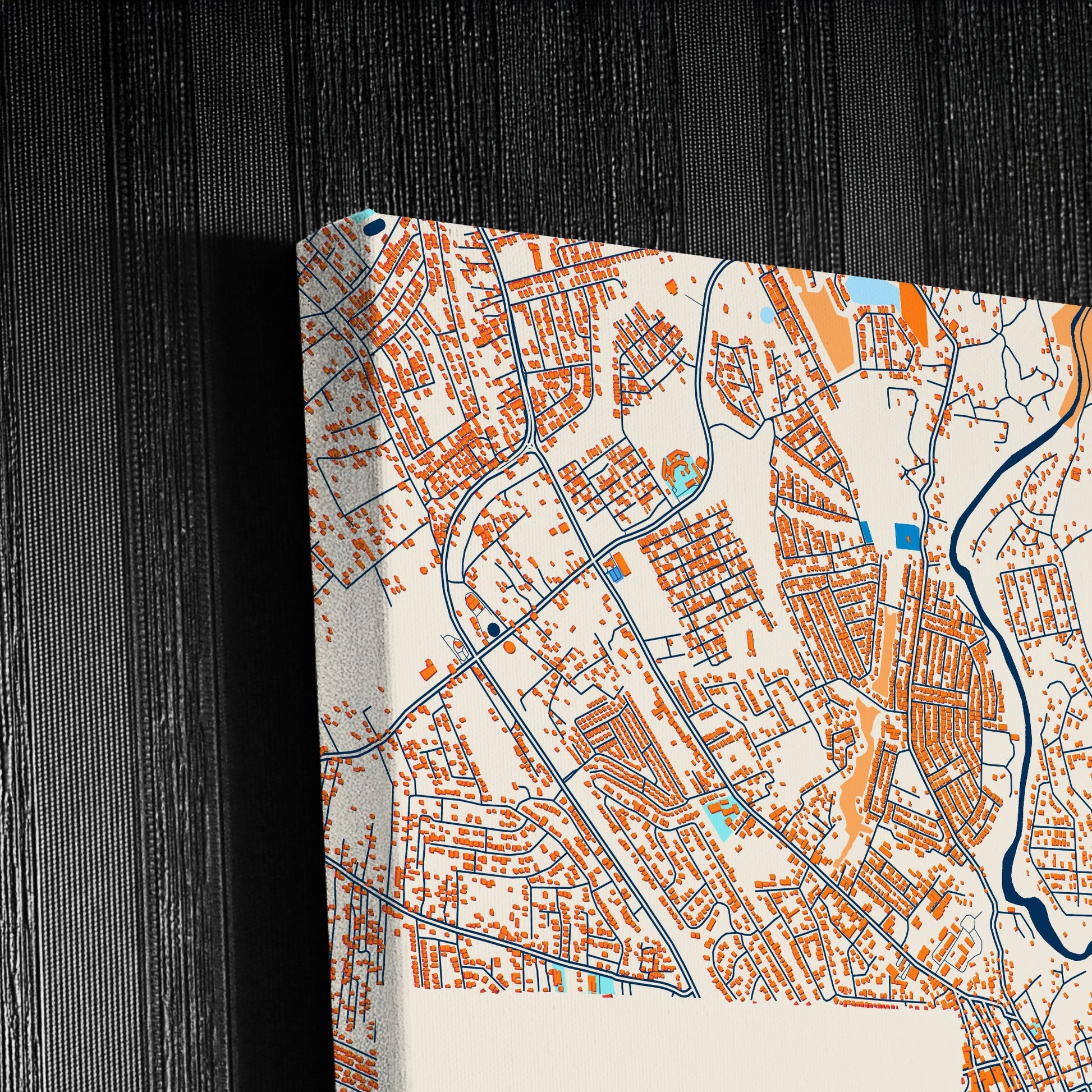 Spanish Town Jamaica Colorful City Map Canvas Print Detail