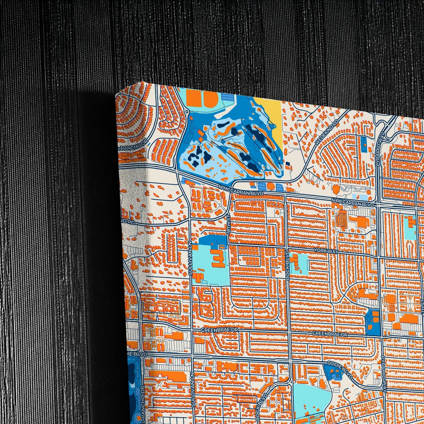 Sparks Nevada Colorful City Map Canvas Print Detail