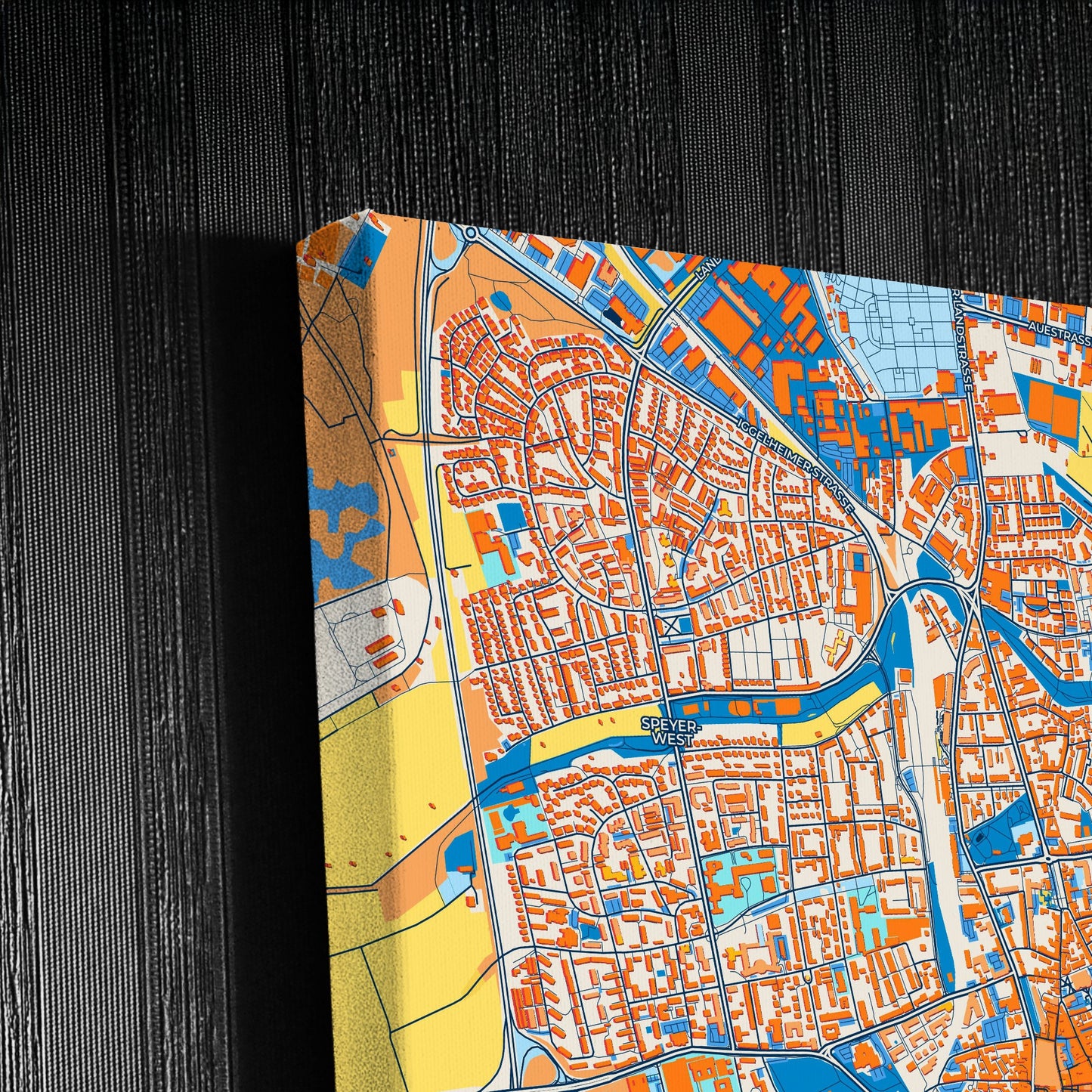 Speyer Germany Colorful City Map Canvas Print Detail