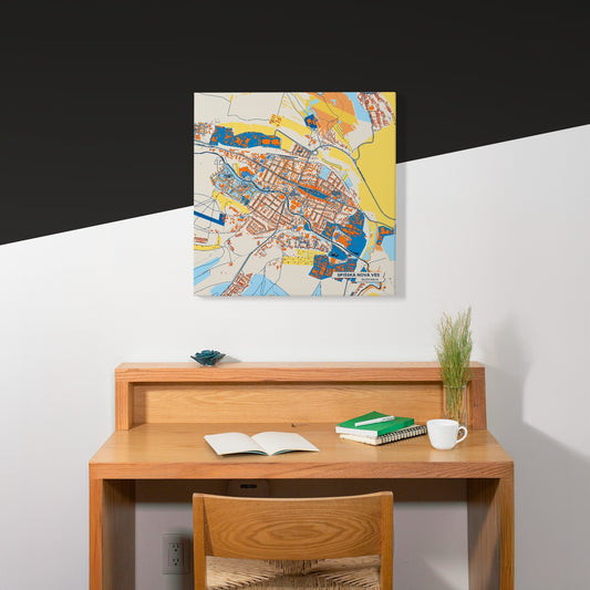 Spišská Nová Ves Slovakia Colorful City Map Canvas Print Scene