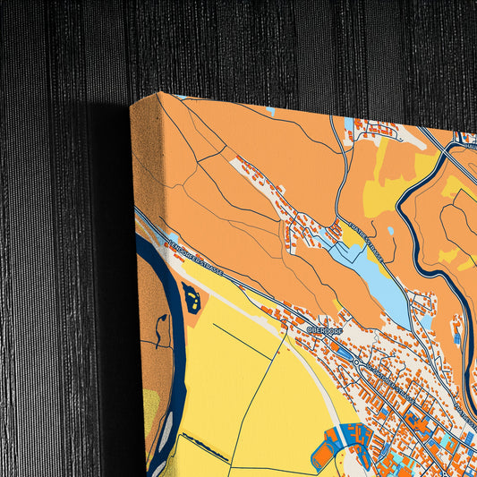 Spittal An Der Drau Austria Colorful City Map Canvas Print Detail