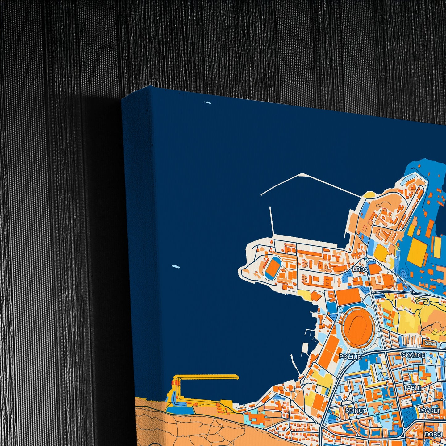 Podjela Croatia Colorful City Map Canvas Print Detail
