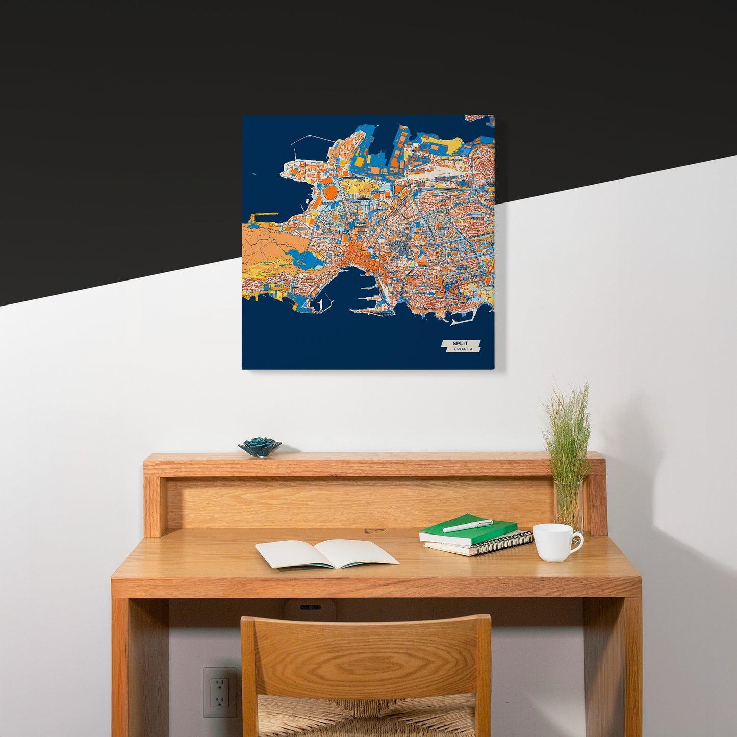 Podjela Croatia Colorful City Map Canvas Print Scene