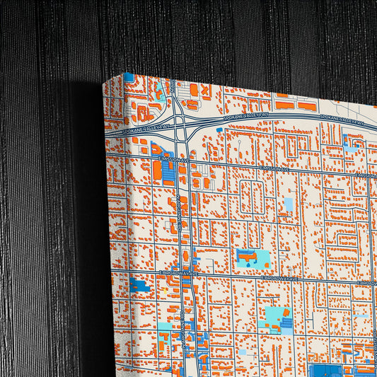 Spokane Valley Washington Colorful City Map Canvas Print Detail