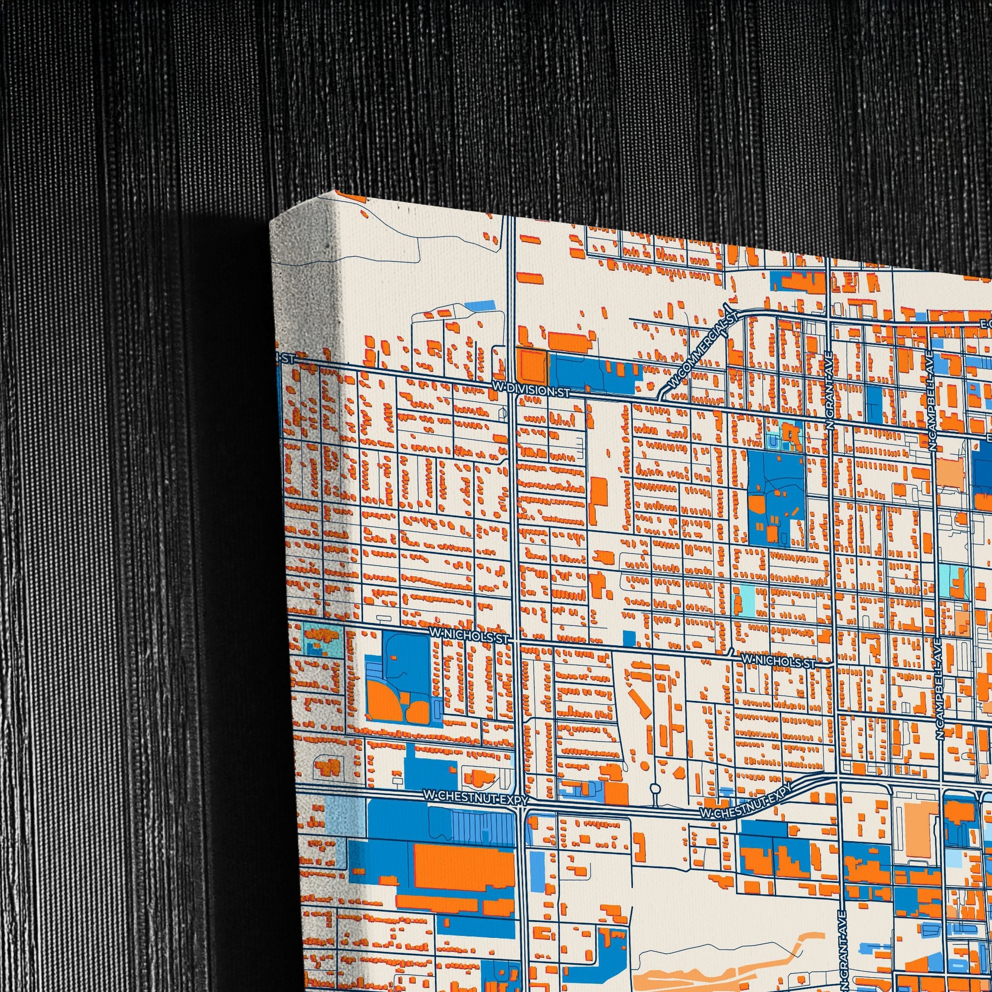 Springfield Missouri Colorful City Map Canvas Print Detail