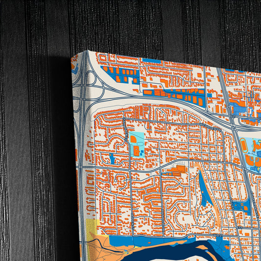Springfield Oregon Colorful City Map Canvas Print Detail