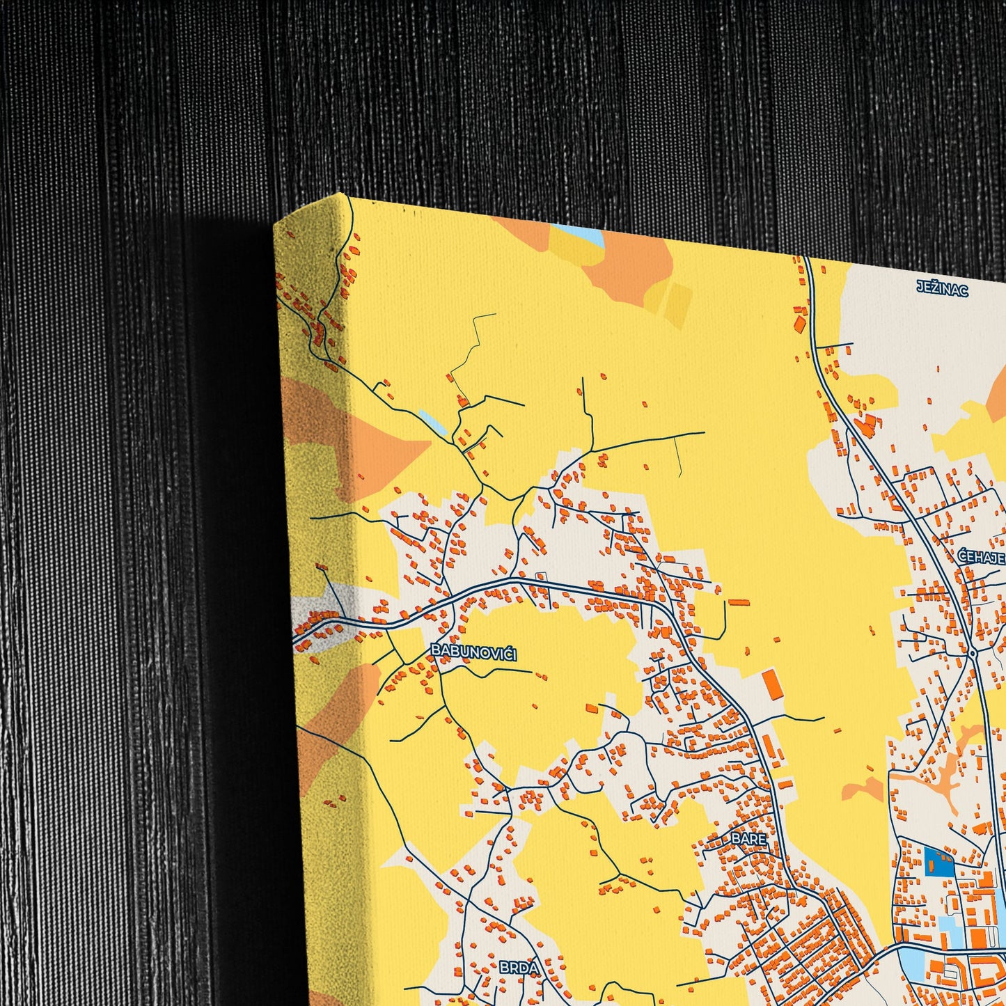 Srebrenik Bosnia And Herzegovina Colorful City Map Canvas Print Detail