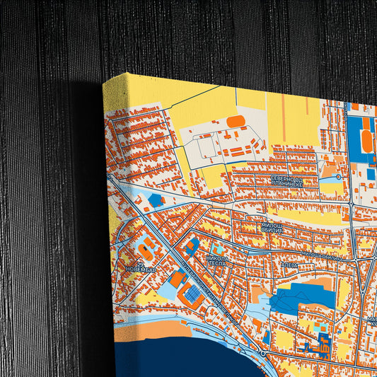 Сремска Митровица Serbia Colorful City Map Canvas Print Detail