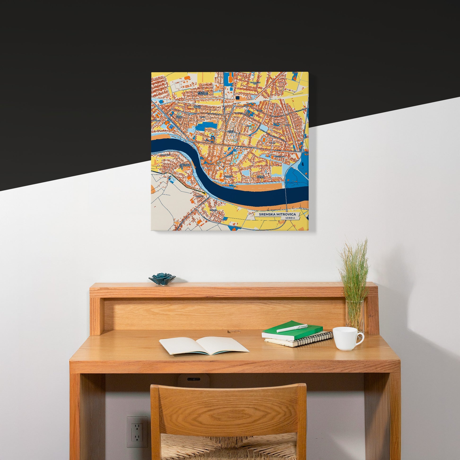 Сремска Митровица Serbia Colorful City Map Canvas Print Scene