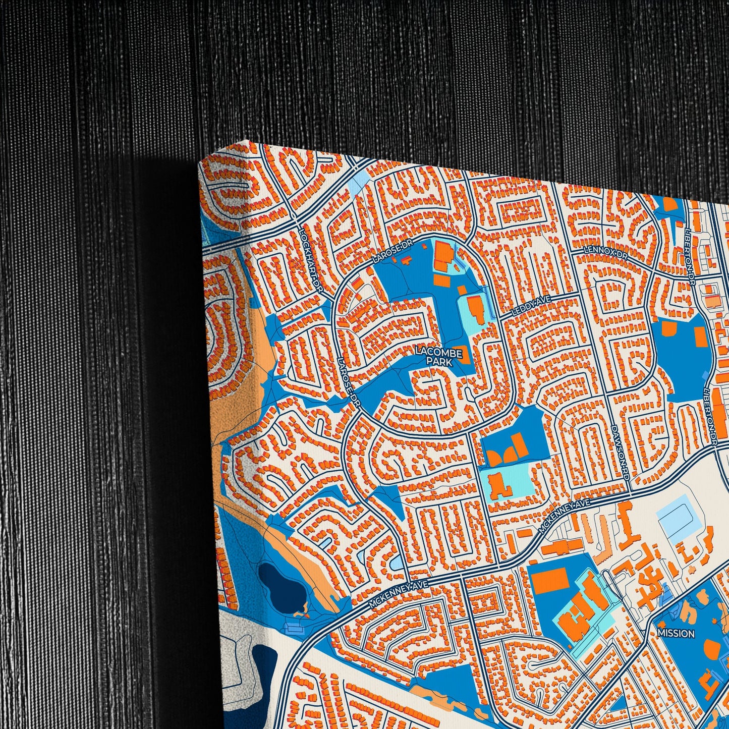 St. Albert Canada Colorful City Map Canvas Print Detail