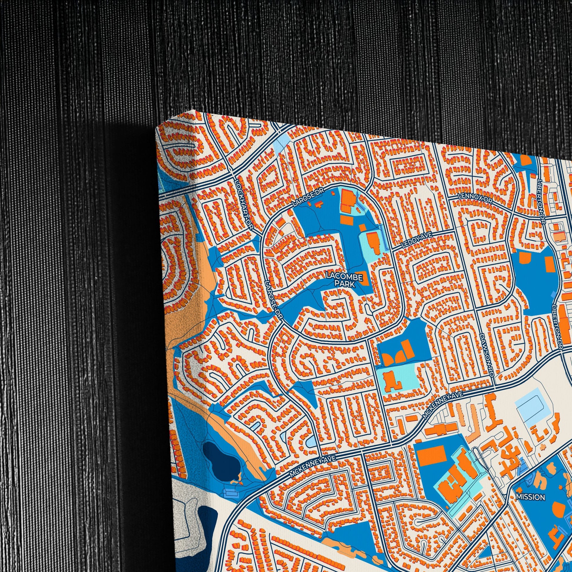 St. Albert Canada Colorful City Map Canvas Print Detail