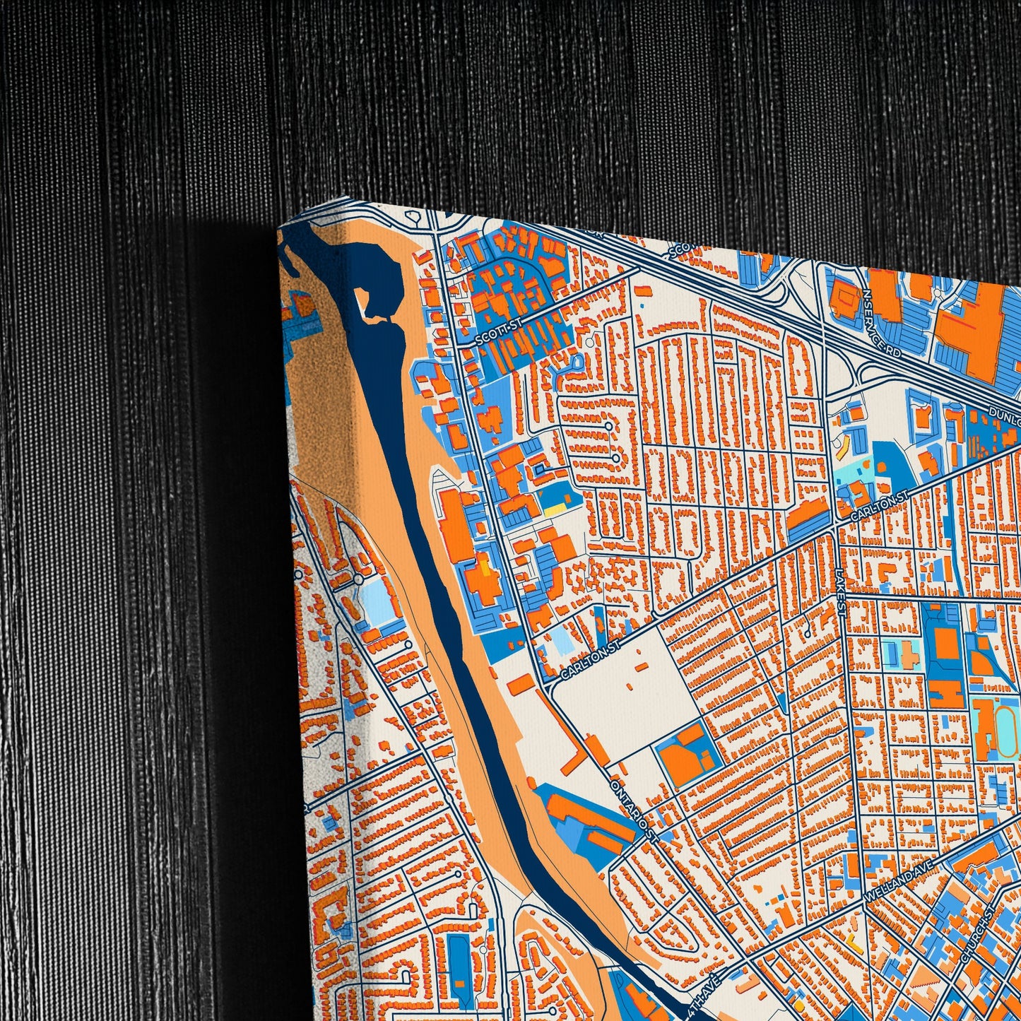 St. Catharines Canada Colorful City Map Canvas Print Detail