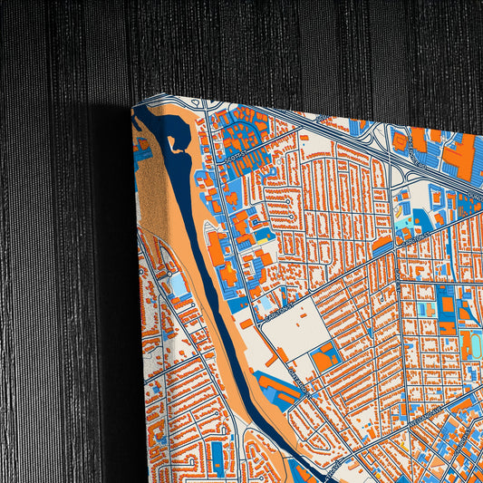 St. Catharines Canada Colorful City Map Canvas Print Detail
