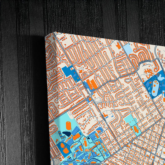 St. Charles Missouri Colorful City Map Canvas Print Detail
