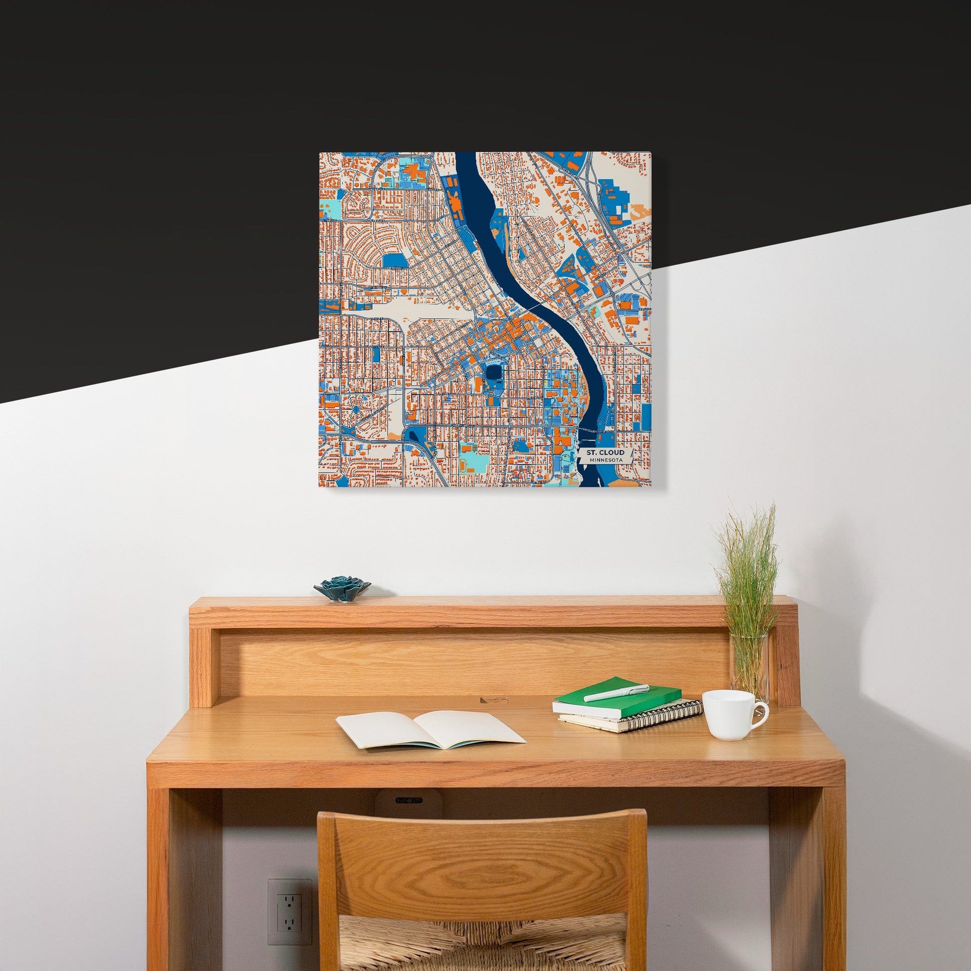 St. Cloud Minnesota Colorful City Map Canvas Print Scene