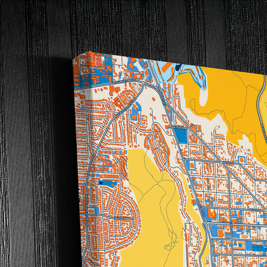 St. George Utah Colorful City Map Canvas Print Detail
