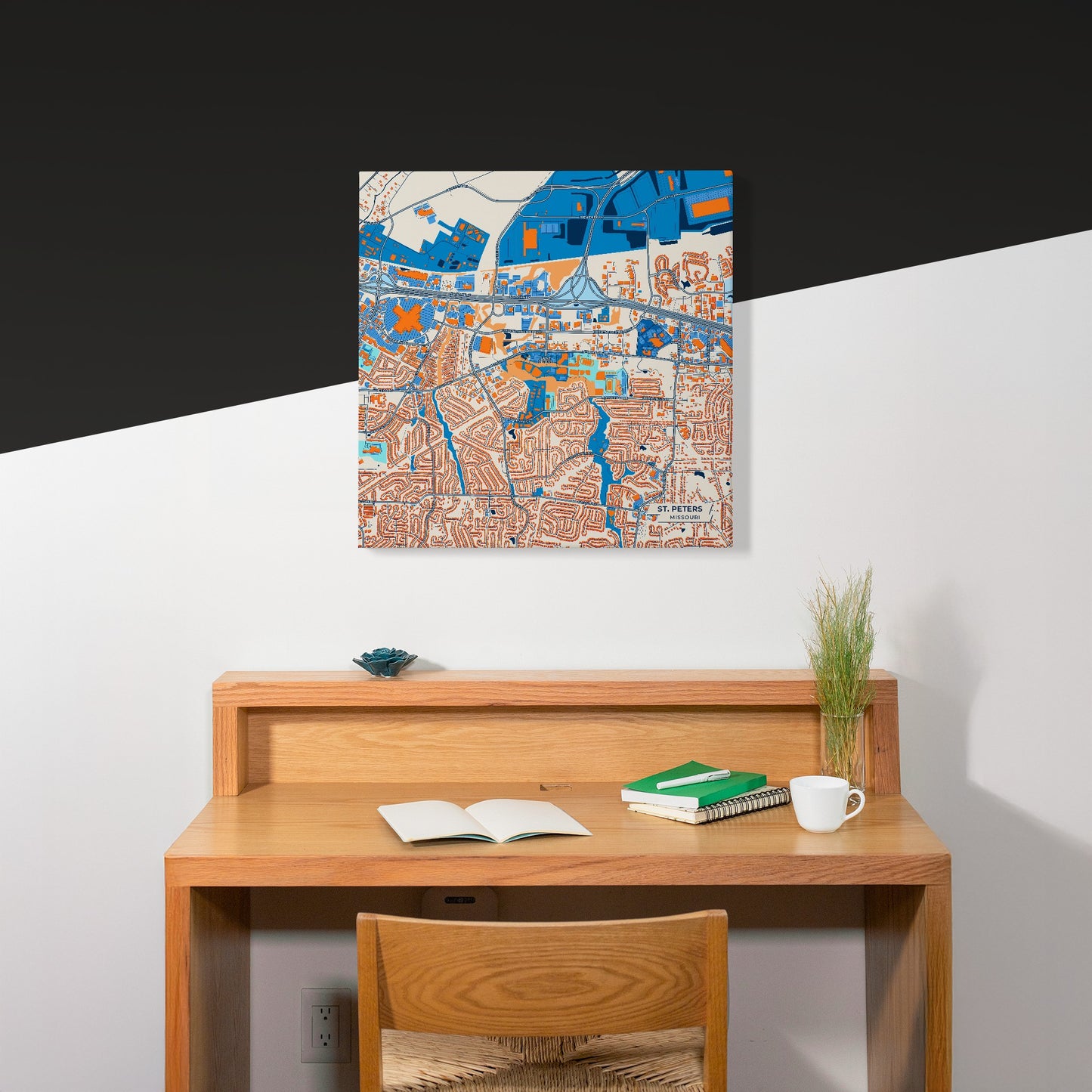 St. Peters Missouri Colorful City Map Canvas Print Scene