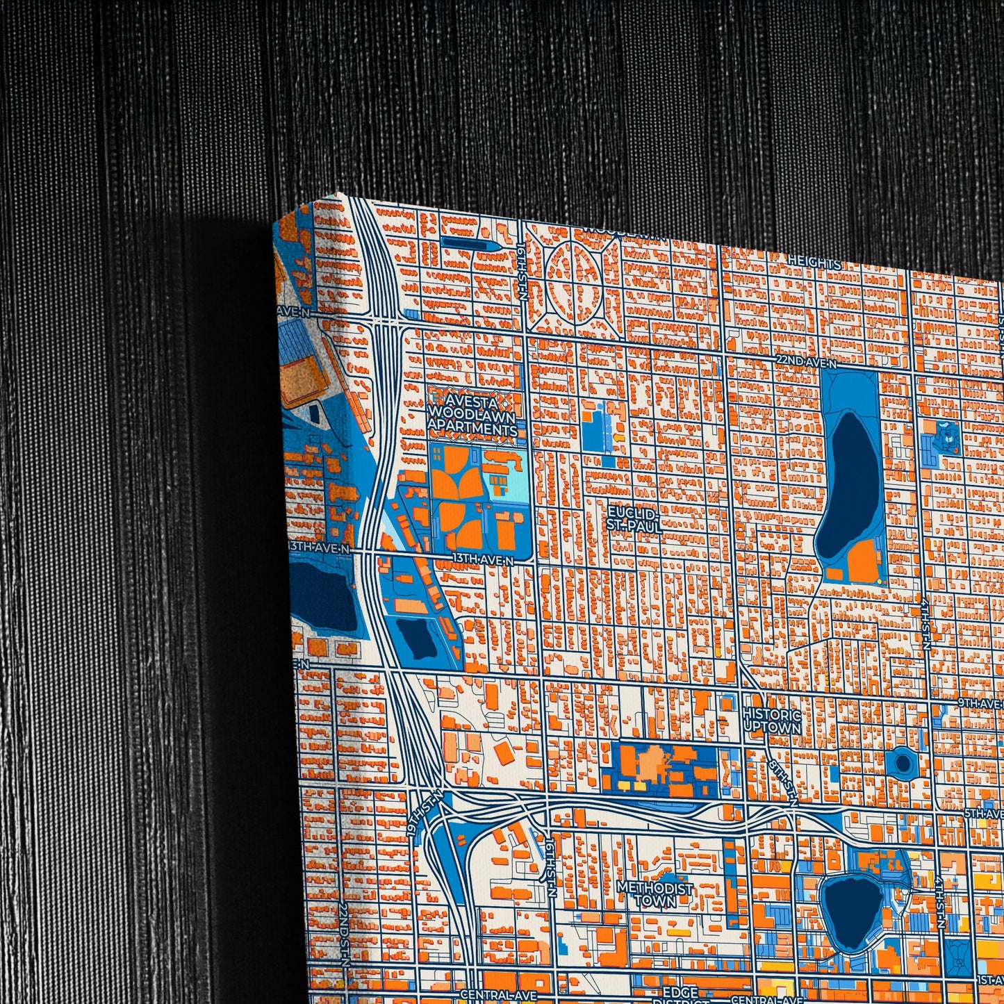 St. Petersburg Florida Colorful City Map Canvas Print Detail