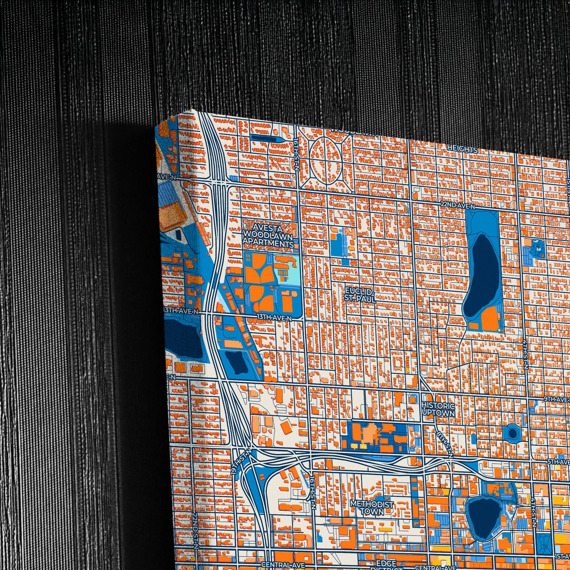 St. Petersburg Florida Colorful City Map Canvas Print Detail