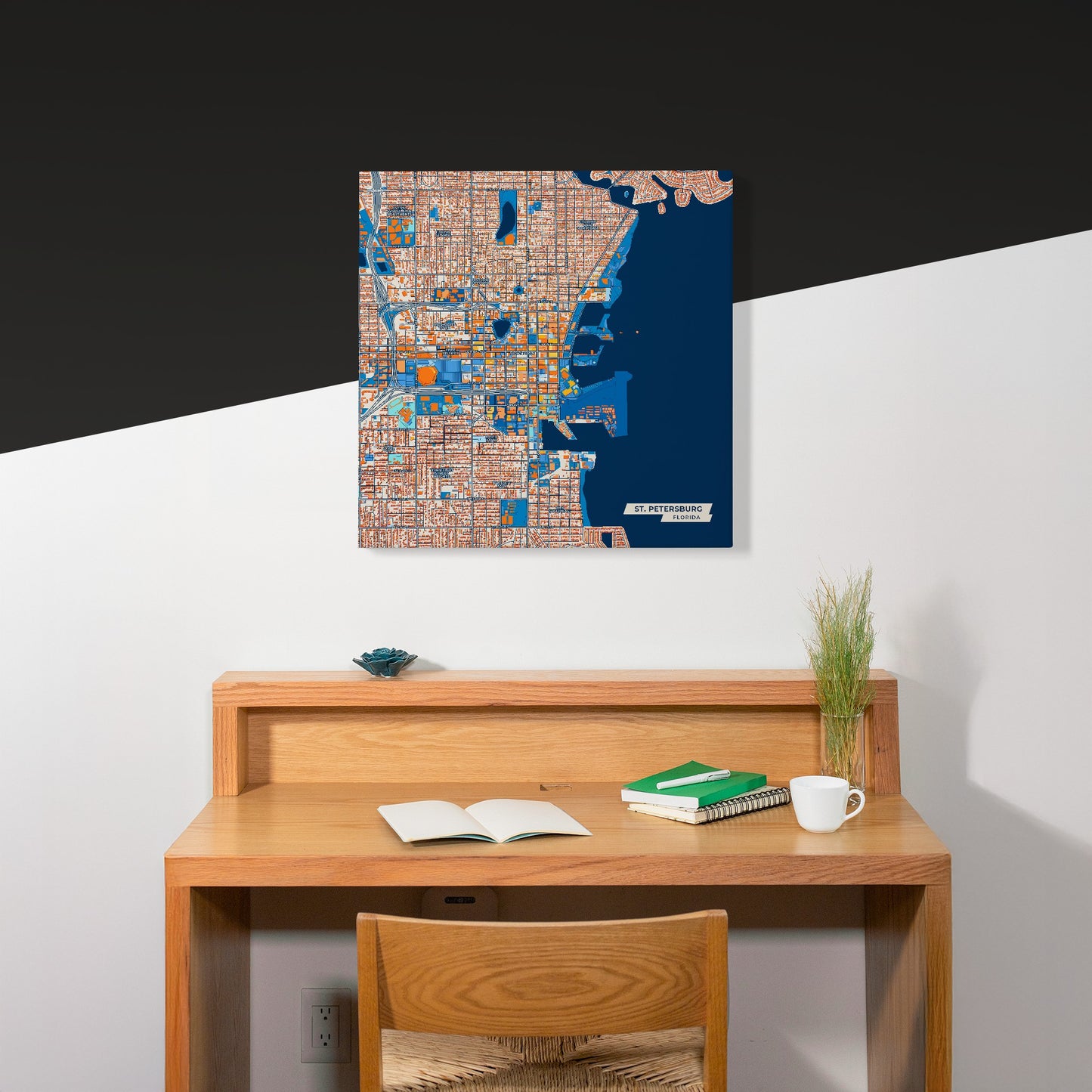 St. Petersburg Florida Colorful City Map Canvas Print Scene