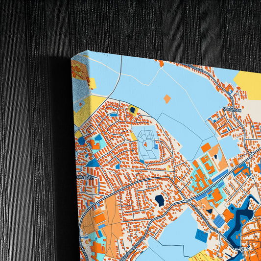 Stade Germany Colorful City Map Canvas Print Detail