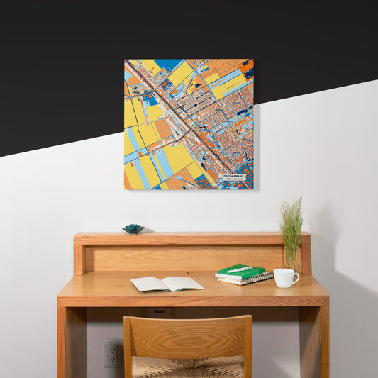 Stadskanaal Netherlands Colorful City Map Canvas Print Scene