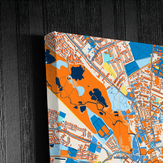 Stafford England Colorful City Map Canvas Print Detail