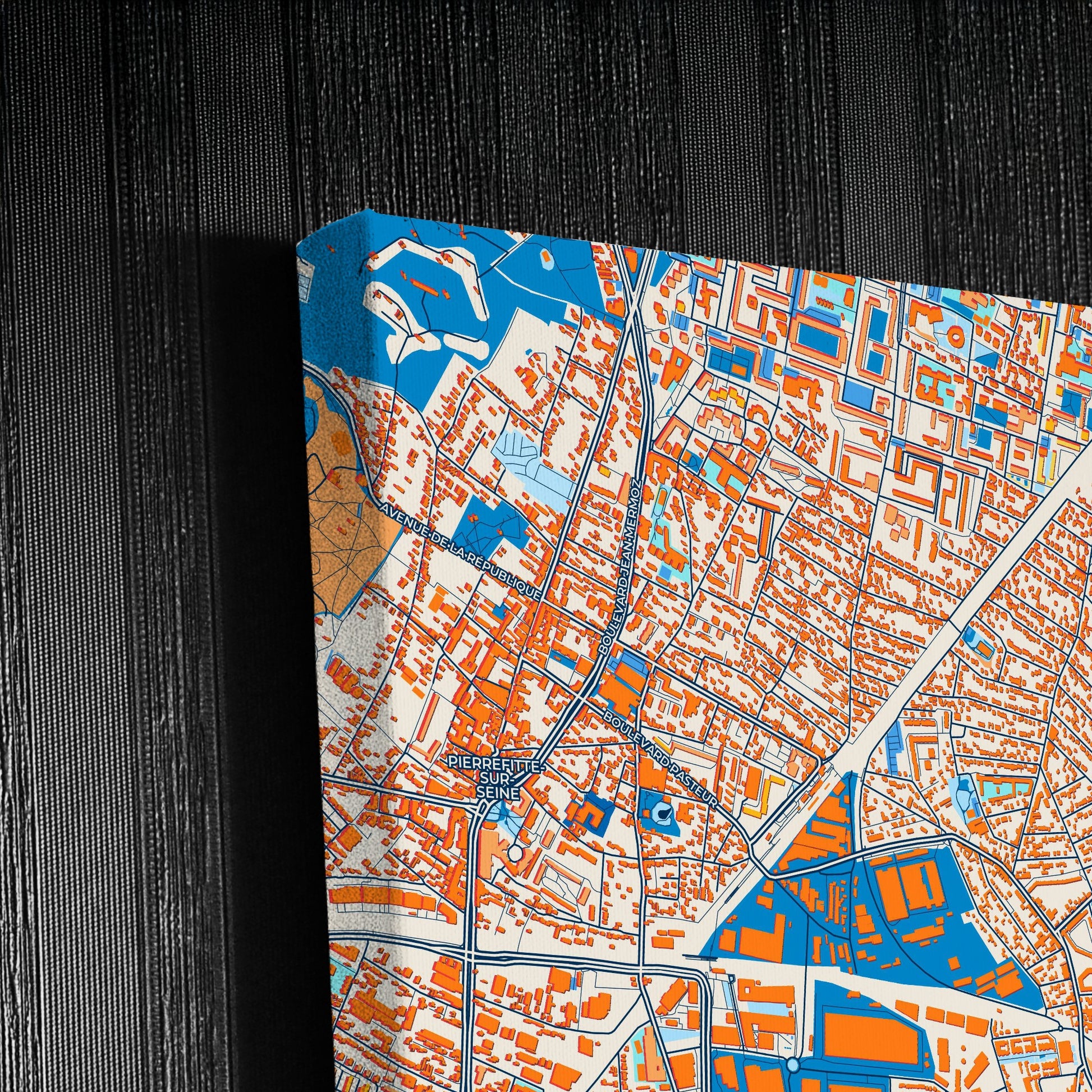 Stains France Colorful City Map Canvas Print Detail