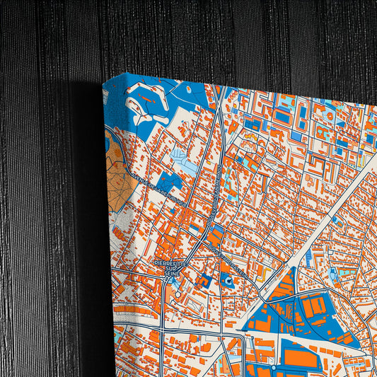 Stains France Colorful City Map Canvas Print Detail