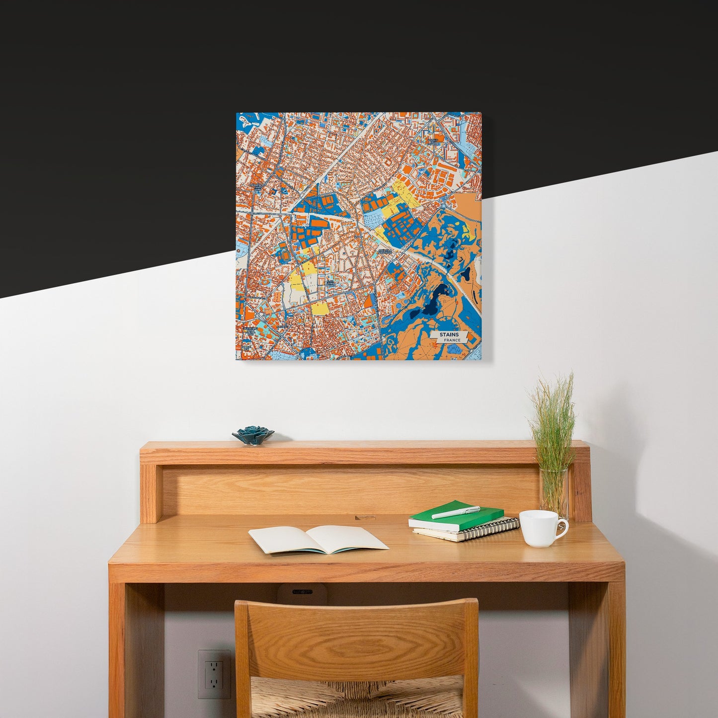 Stains France Colorful City Map Canvas Print Scene