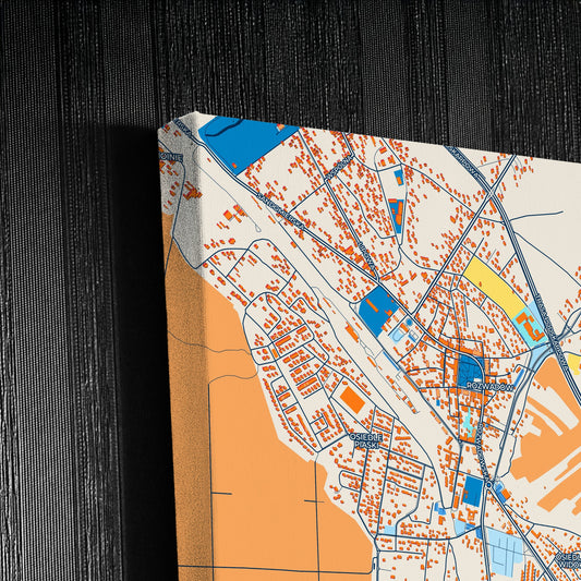 Stalowa Wola Poland Colorful City Map Canvas Print Detail