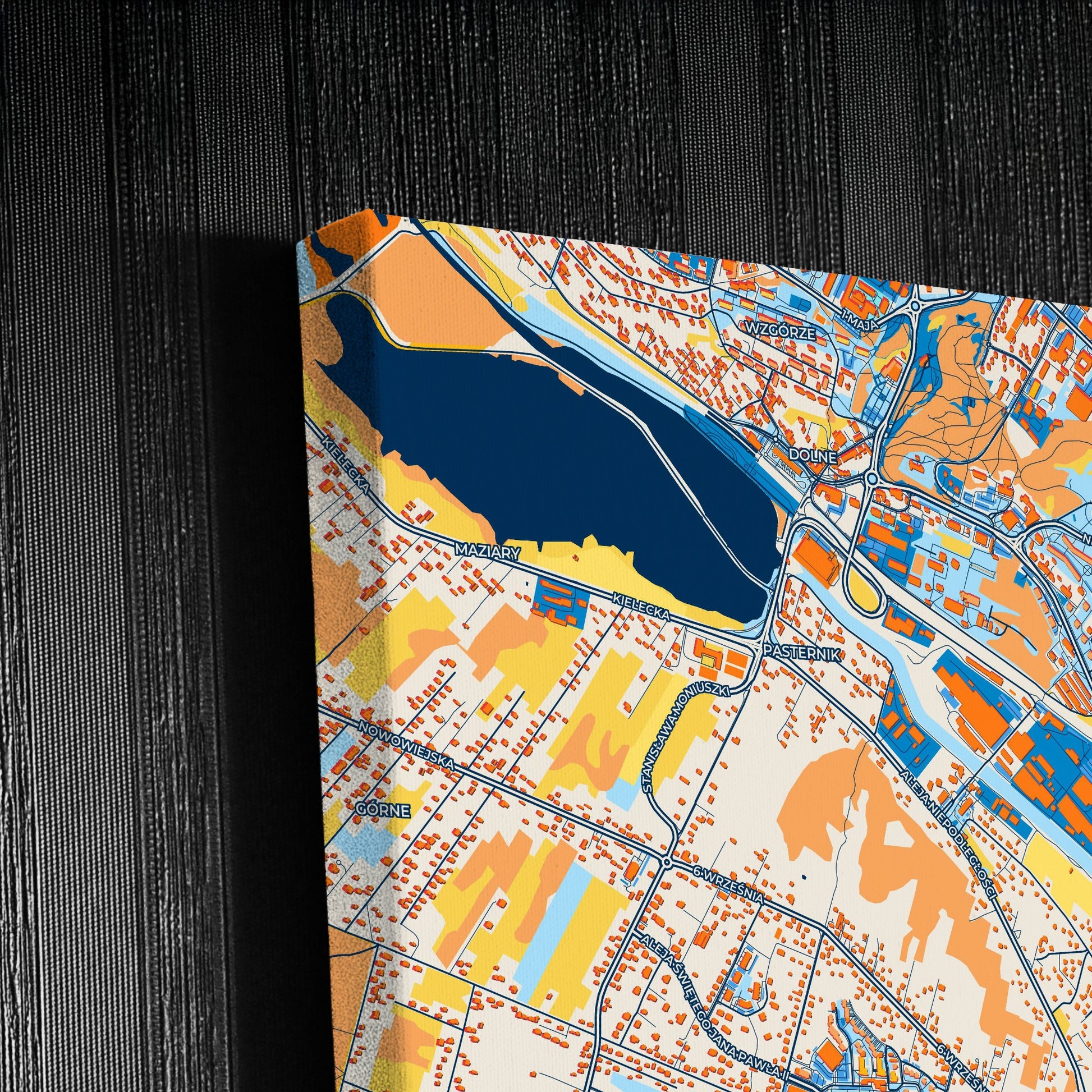 Starachowice Poland Colorful City Map Canvas Print Detail