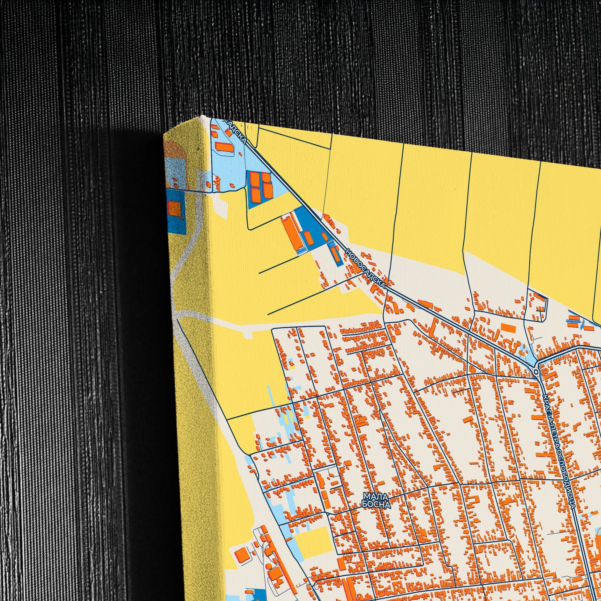 Стара Пазова Serbia Colorful City Map Canvas Print Detail