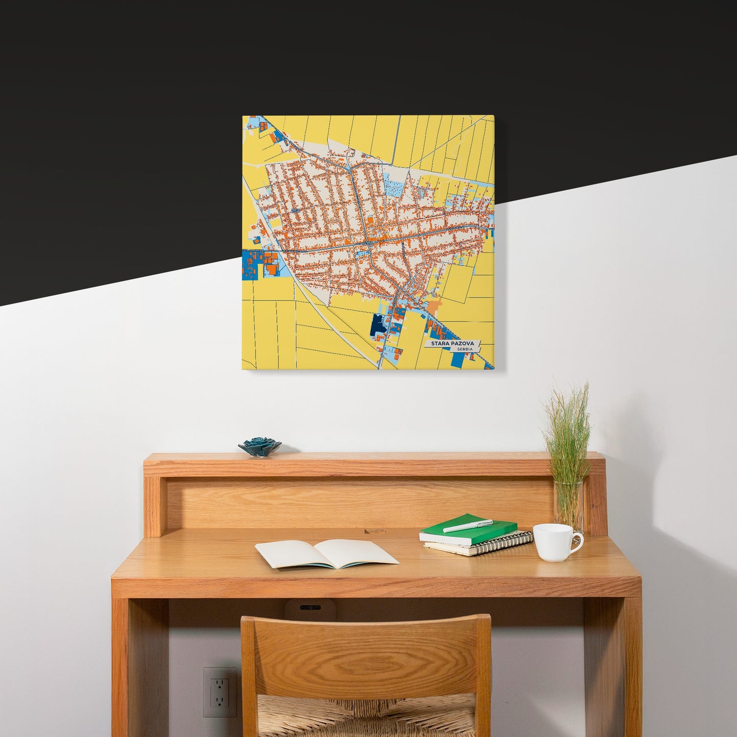 Стара Пазова Serbia Colorful City Map Canvas Print Scene