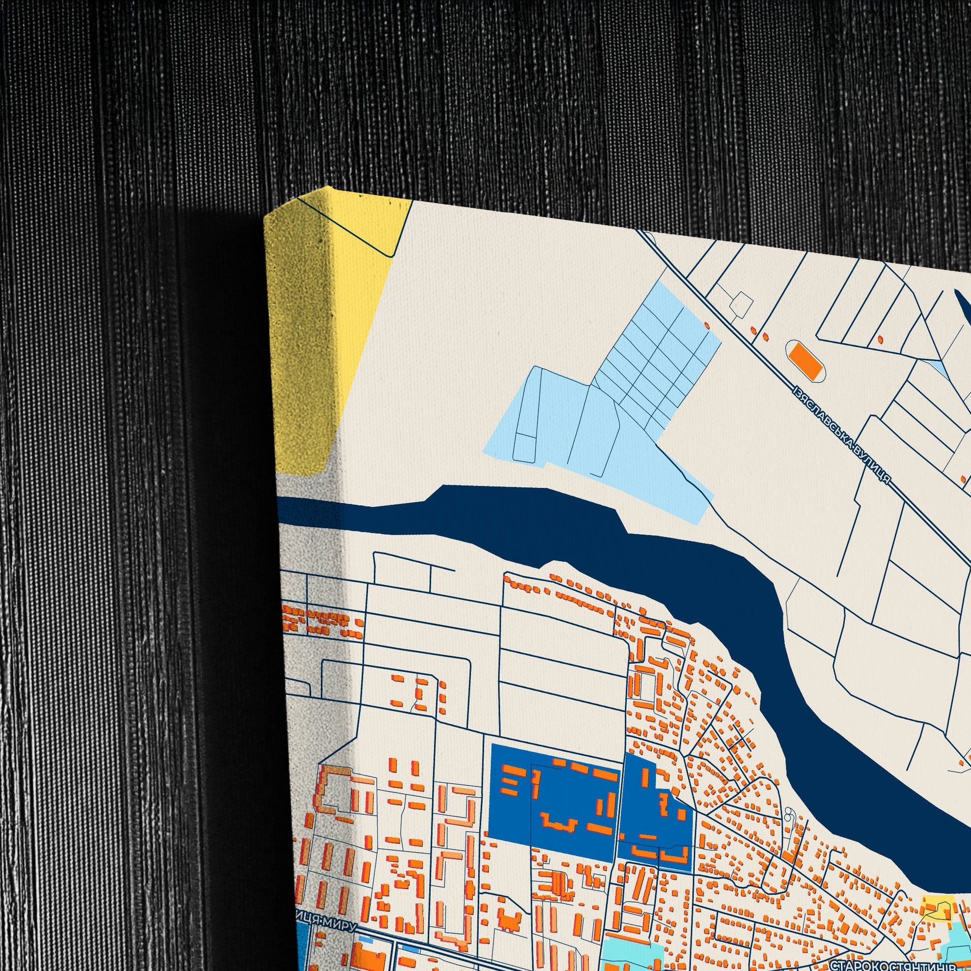 Старокостіантинив Ukraine Colorful City Map Canvas Print Detail