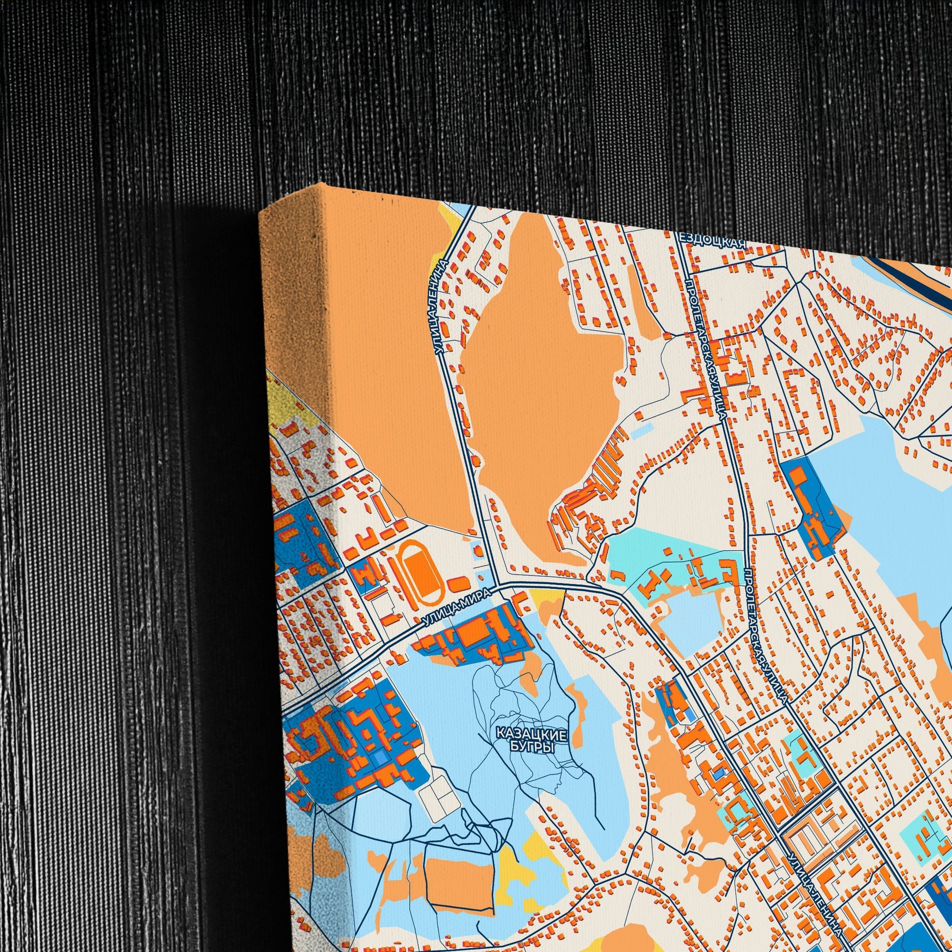 Старый Оскол Russia Colorful City Map Canvas Print Detail