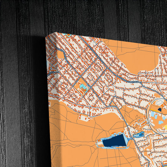 Ставропольский Russia Colorful City Map Canvas Print Detail