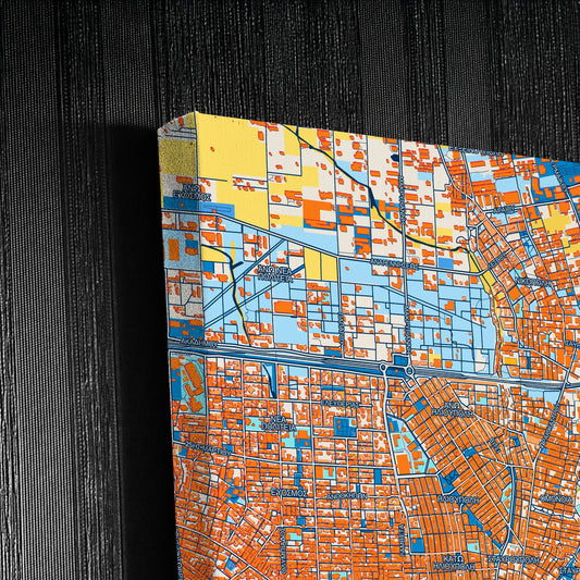 Stavroupoli Greece Colorful City Map Canvas Print Detail