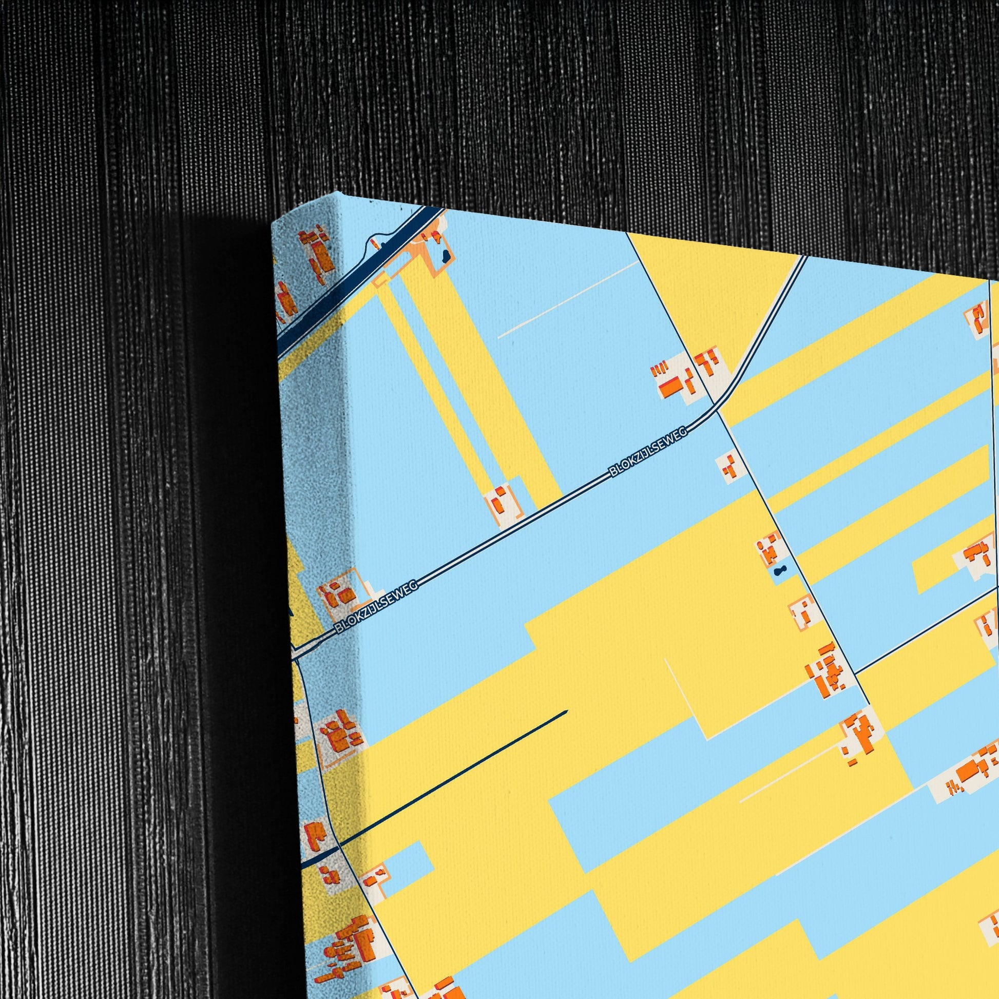 Steenwijkerland Netherlands Colorful City Map Canvas Print Detail