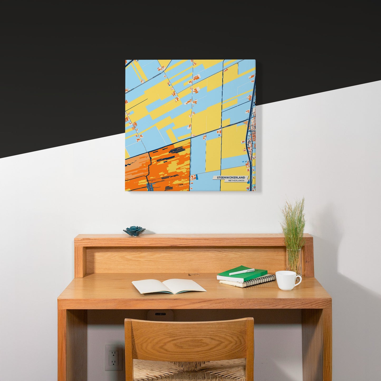 Steenwijkerland Netherlands Colorful City Map Canvas Print Scene