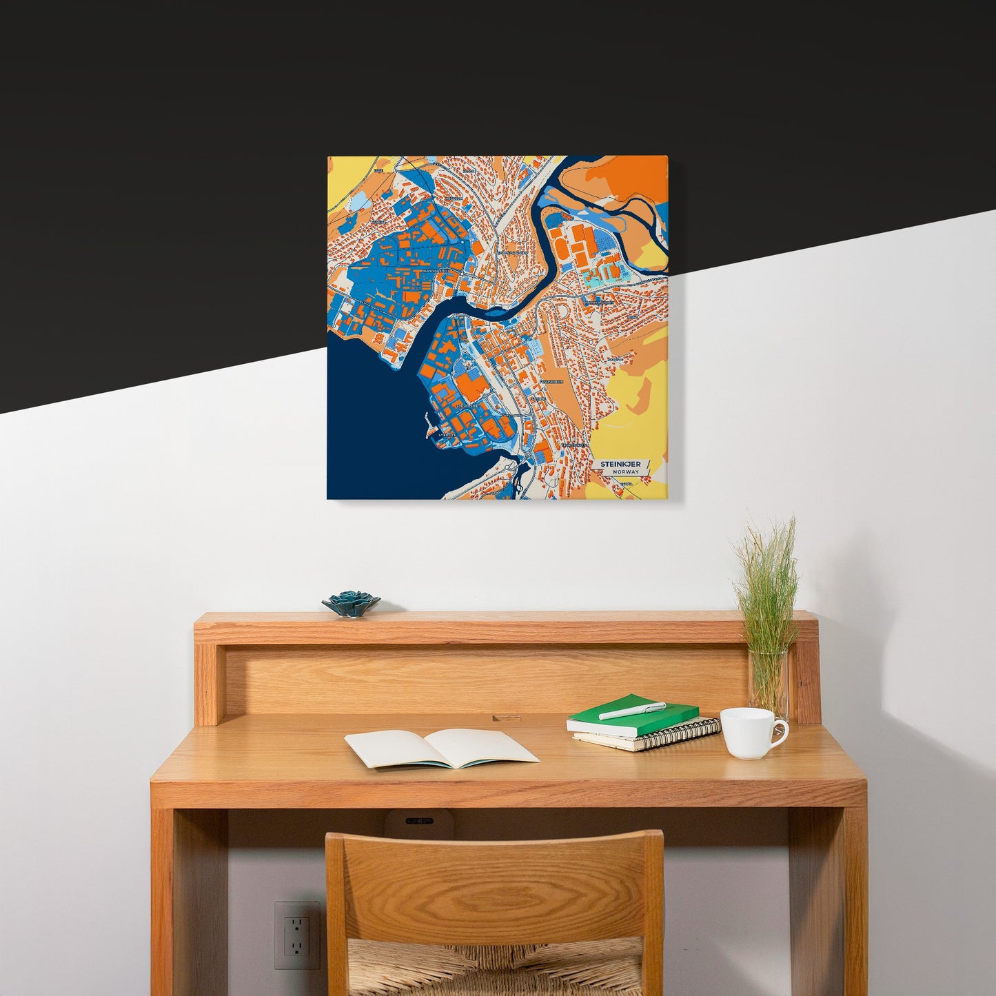 Steinkjer Norway Colorful City Map Canvas Print Scene